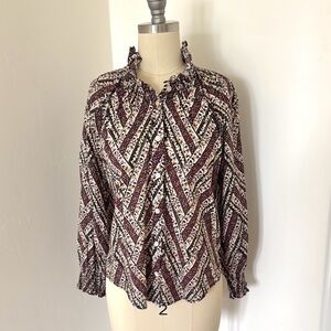 Veronica Beard patterned button down shirt, size XS.